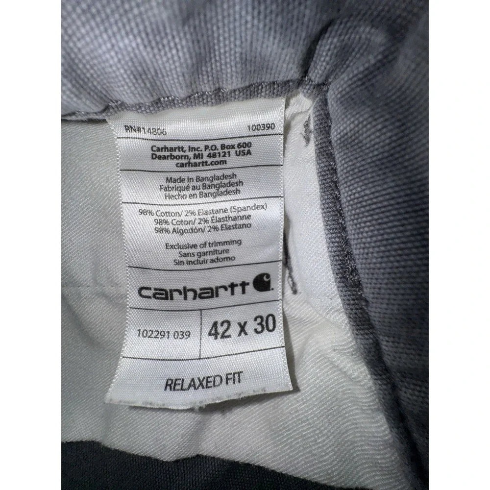 Carhartt Relaxed Straight Rigby Dungaree Pants Men's *42 X 29 Gravel Gray